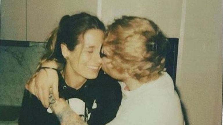 Ed Sheeran posted this picture on Instagram announcing his engagement. 