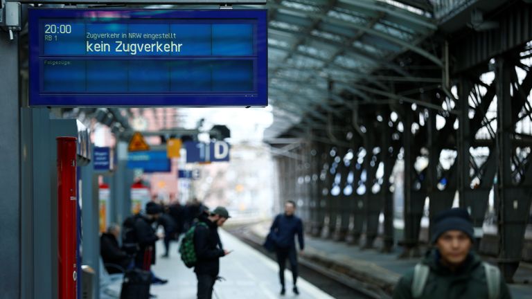 The extreme weather has caused train cancellations across Germany