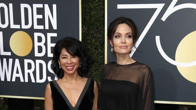 Angelina Jolie and  Loung Ung 