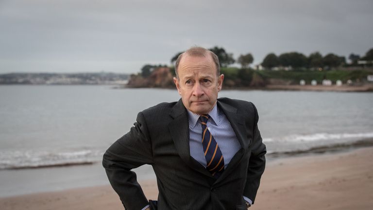 TORQUAY, ENGLAND - SEPTEMBER 30: Newly elected UKIP leader Henry Bolton walks on the beach following morning TV interviews at their autumn conference on September 30, 2017 in Torquay, England. Bolton is the UKIP party&#39;s fourth leader in just over a year. (Photo by Matt Cardy/Getty Images)
