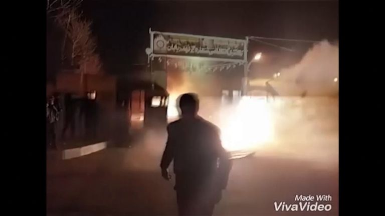 Six rioters were killed during an attack on a police station in the town of Qahderijan