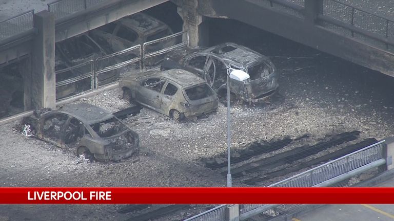 All the cars in the car park were destroyed in the fire
