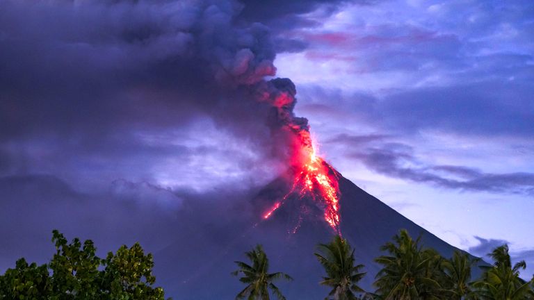 the Mayon volcano erupts. Pic: Jack Kurtz/ZUMA Wire/REX/Shutterstock 