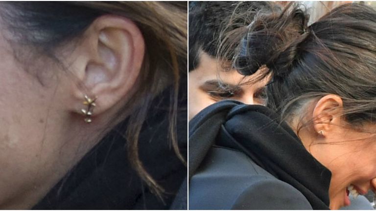 Onlookers noticed that Meghan Markle wore different earrings on each ear during her visit to Cardiff