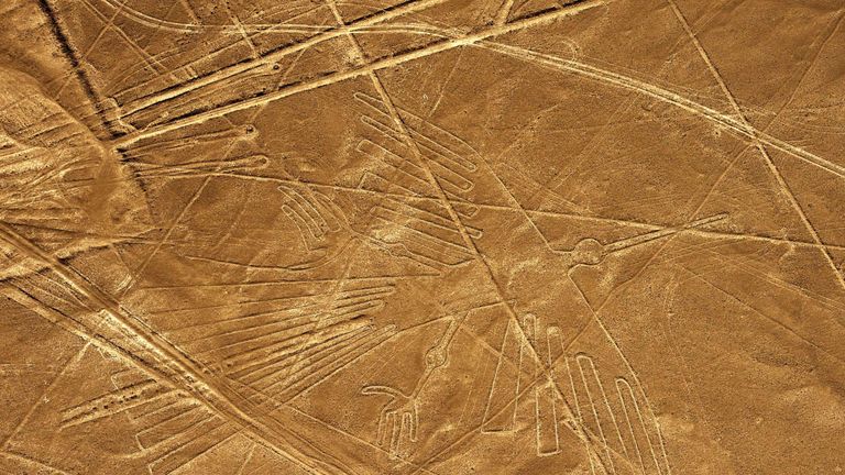 Geoglyphs can be seen only from atop the surrounding foothills or from aircraft