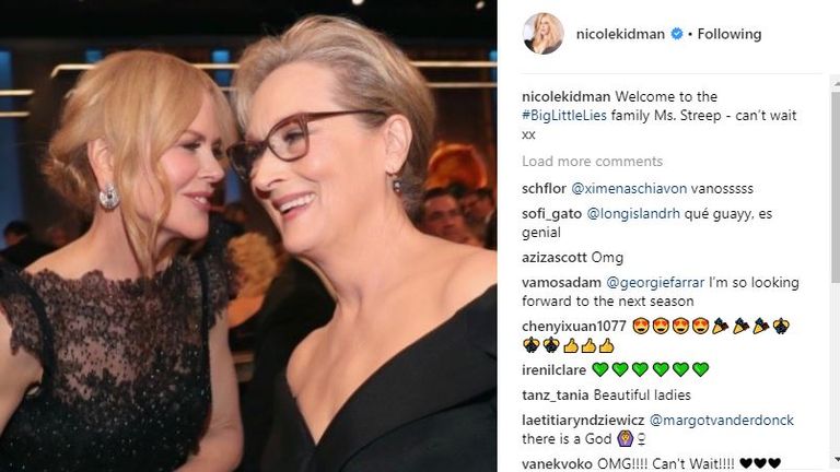 Kidman also used social media to welcome Streep to the &#39;family&#39;