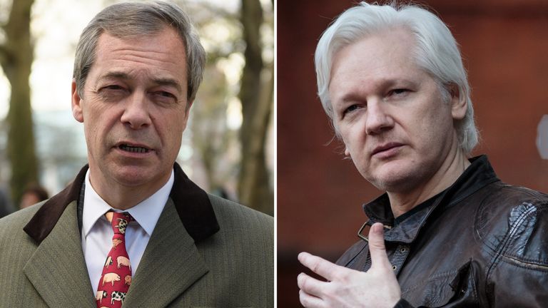 Nigel Farage and Julian Assange