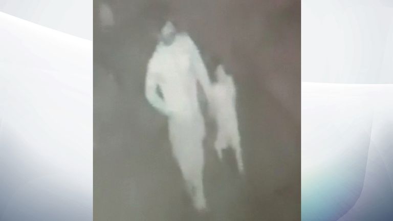 The girl is seen on CCTV walking away with the man