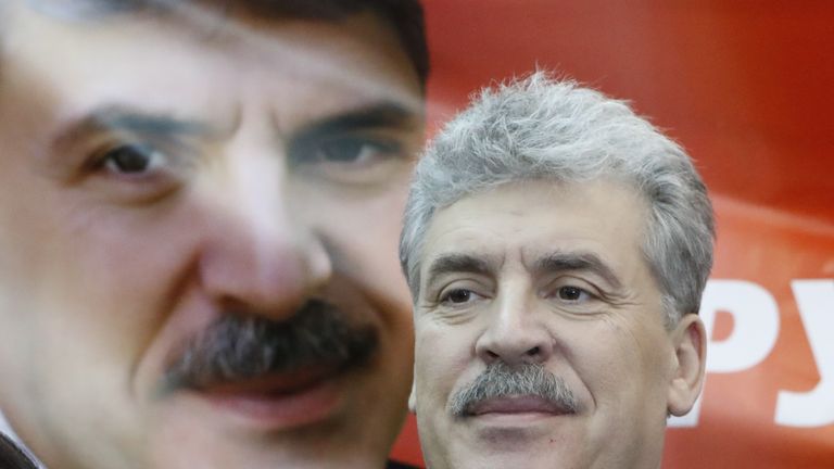 Mr Grudinin compares himself to Donald Trump