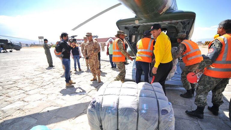 Arequipa governor Yamila Osorio shared a picture of the relief effort