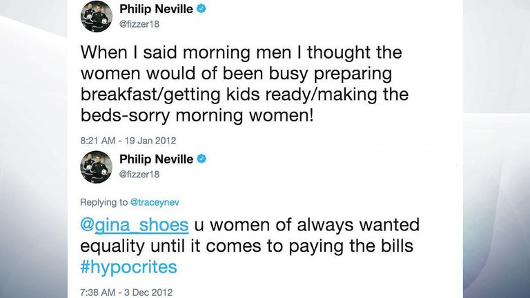 Philip Neville&#39;s sexist tweets