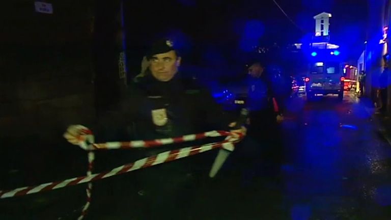 The fire broke out at a community centre in Tondela, northern Portugal