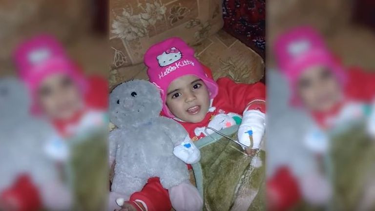Rama, a youngster from Ghouta who has Lymphoma who needs urgent chemotherapy