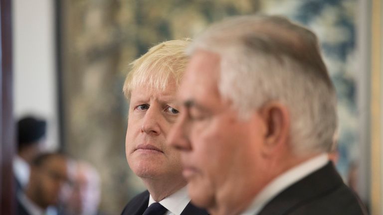 Boris Johnson held talks with US Secretary of State Rex Tillerson