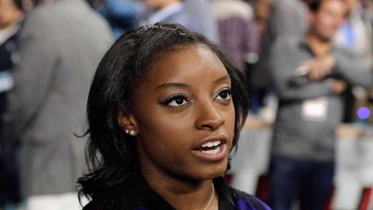 Simone Biles, who made a statement on Twitter