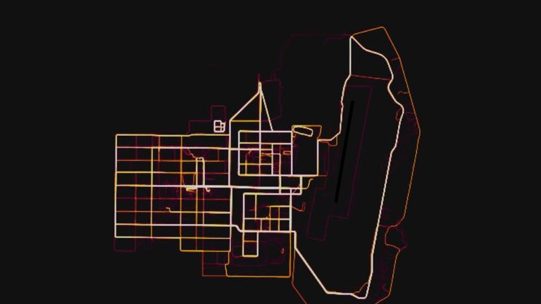 Helmand province in Afghanistan. Pic. Strava heatmap