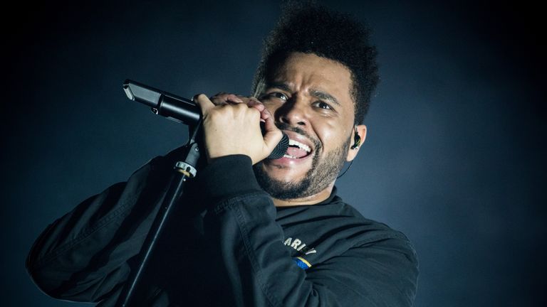 The Weeknd performs at Lollapalooza Brazil