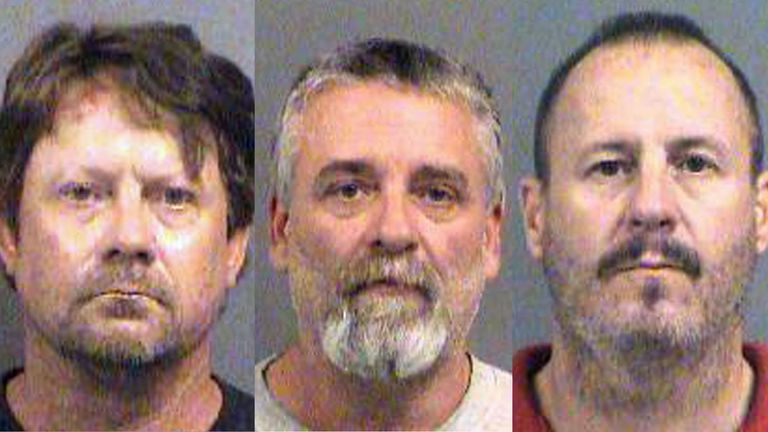 The three men are charged with conspiracy to use a weapon of mass destruction.