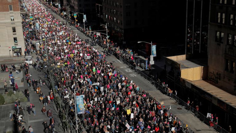 Thousands of people marched in Manhattan