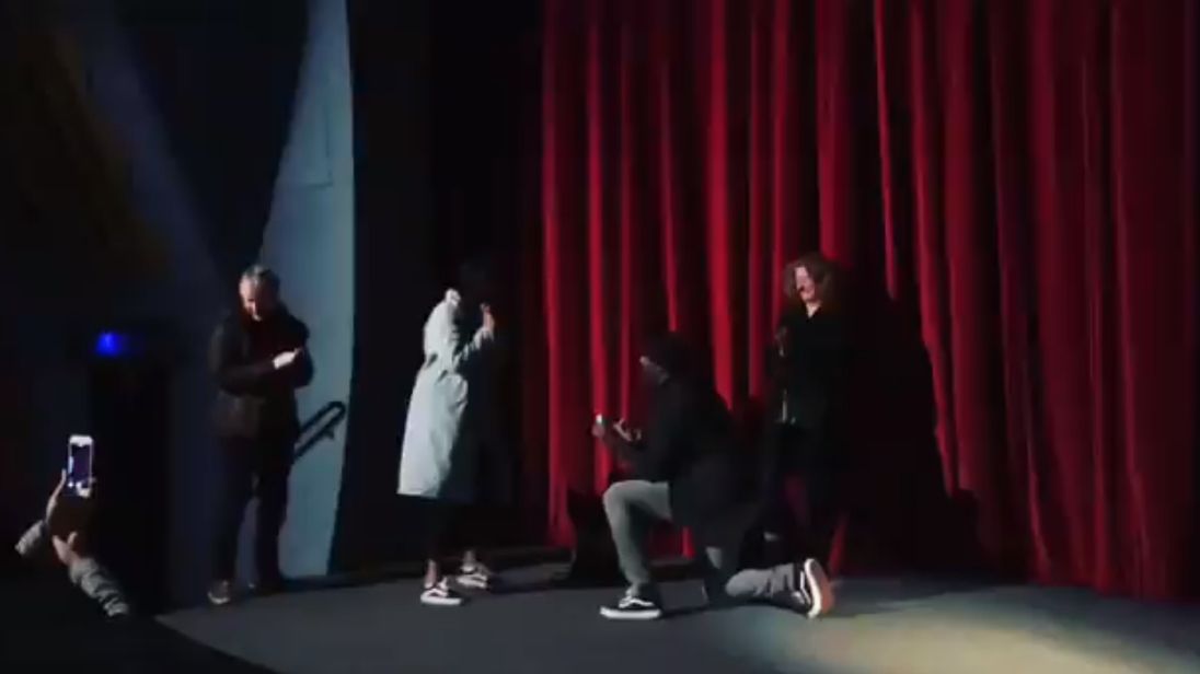 Idris Elba down on one knee. Pic: David Marsden-Sainou