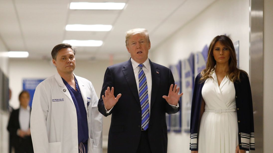 Trump visits Florida school shooting survivors Trump visits Florida school shooting survivors