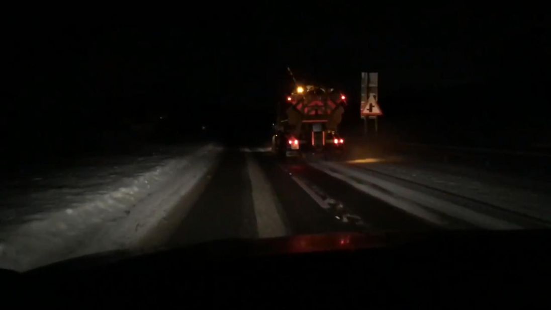 A gritter truck on the roads of Kent