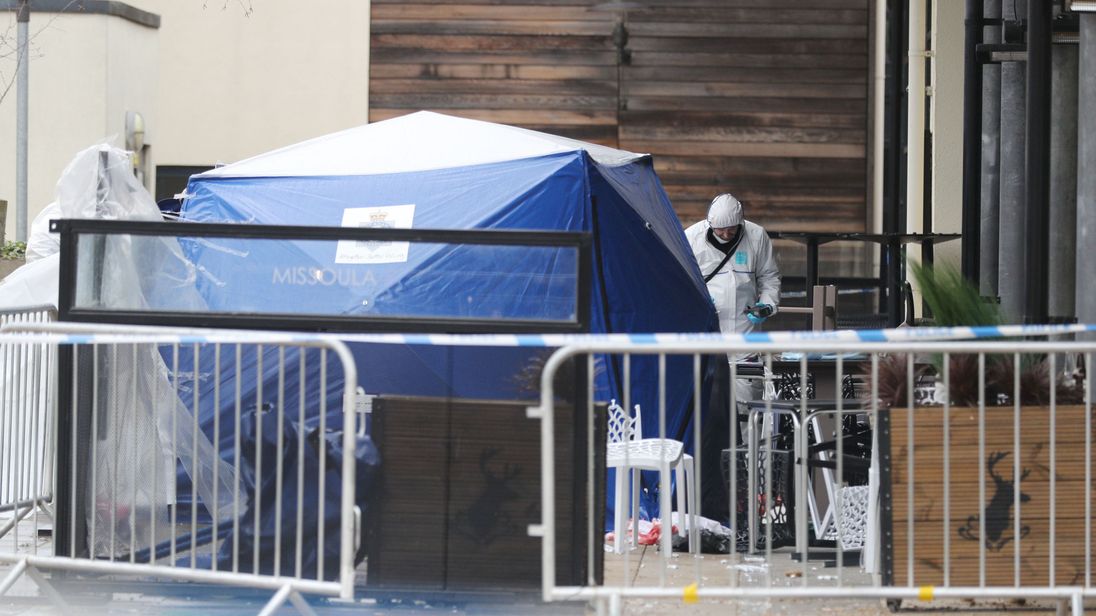Police investigators at the scene outside the Missoula nightclub in Durham 
