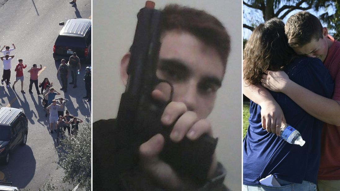 Nikolas Cruz (centre) in a post on his Instagram
