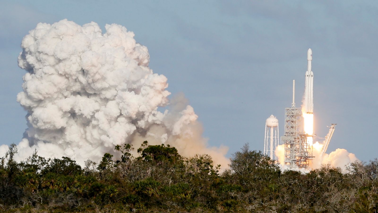 SpaceX successfully launches Falcon Heavy rocket | World News | Sky News