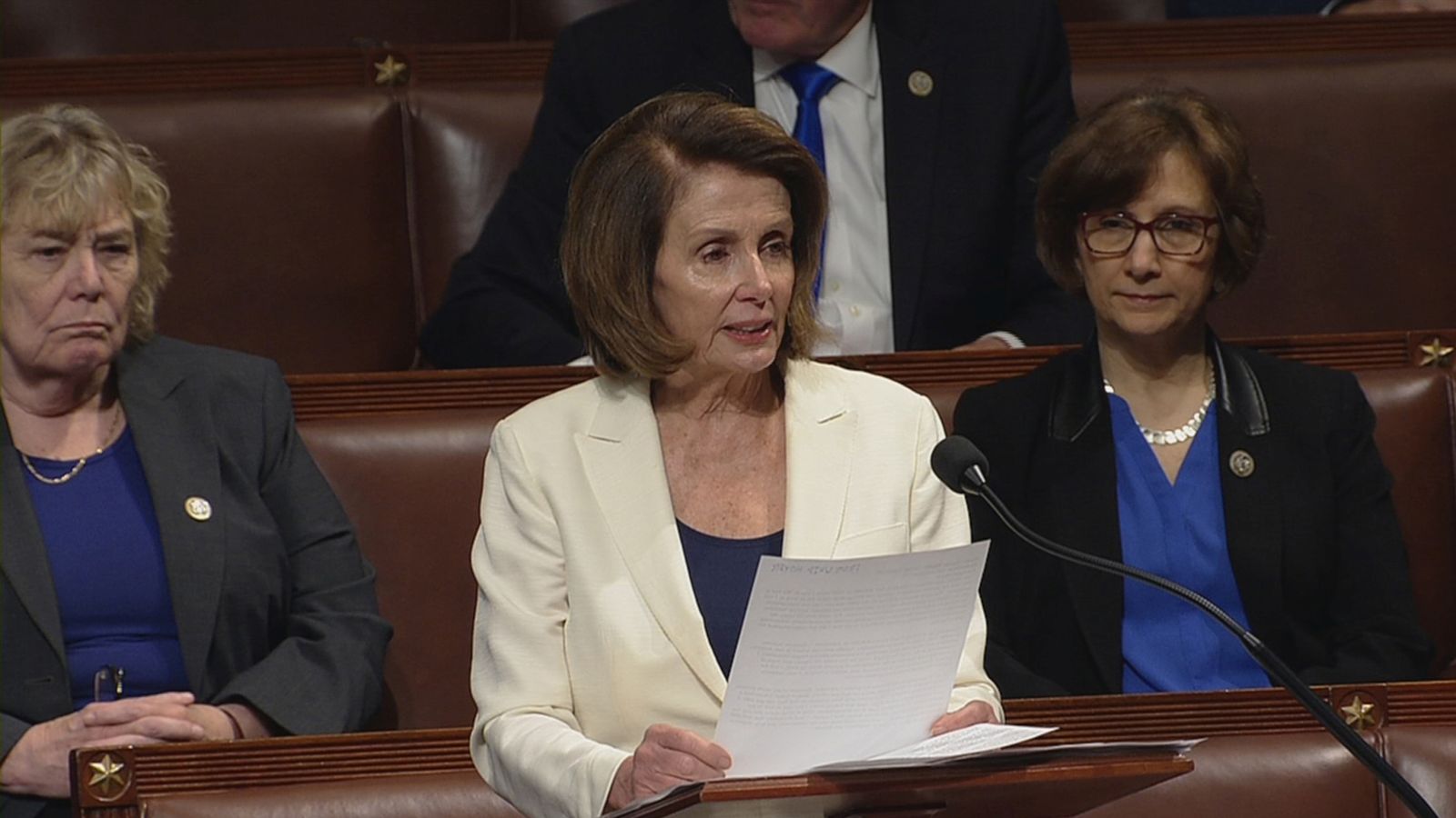 US politician Nancy Pelosi delivers record eight-hour 'filibuster' on immigration