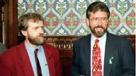Jeremy Corbyn with Gerry Adams in the House of Commons in 1995