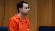 Larry Nassar, a former team USA Gymnastics doctor who pleaded guilty in November 2017 to sexual assault charges, listens to Judge Janice Cunningham during his sentencing hearing in the Eaton County Court in Charlotte, Michigan, U.S., February 5, 2018