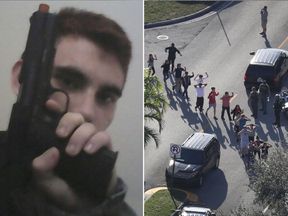 Nikolas Cruz pictured on his Instagram feed, and pupils are evacuated from the school