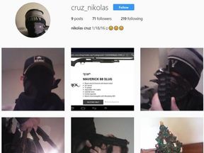 Nikolas Cruz&#39;s Instagram page