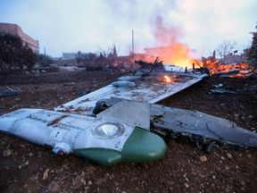 The plane was shot down in a rebel-held area near Idlib, northern Syria