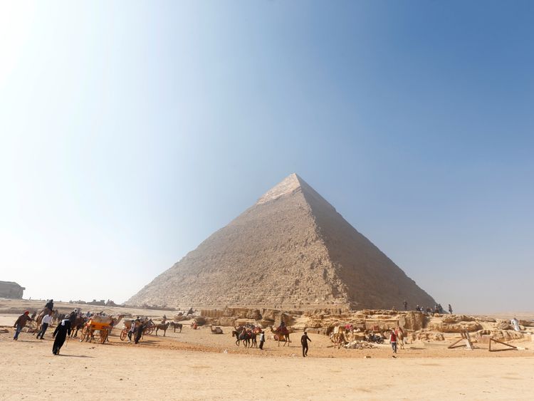 The new tomb was discovered near the Giza pyramids, outside Cairo