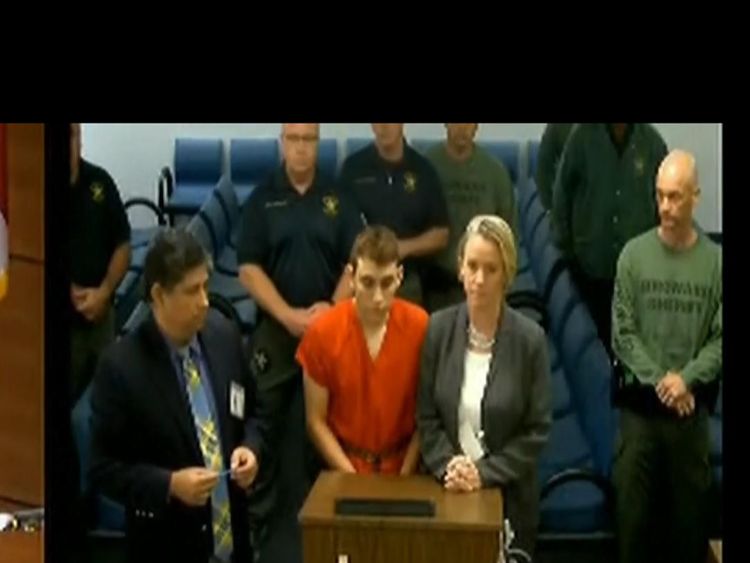 Cruz making his first appearance in court after the school shooting.