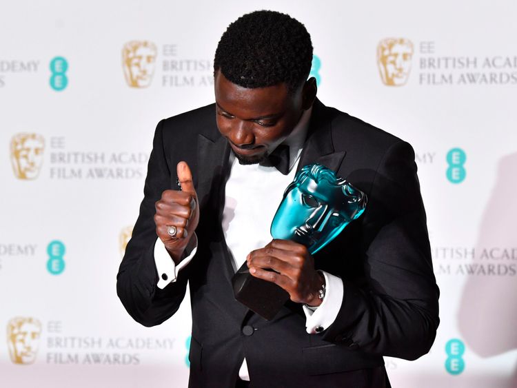 LONDON, ENGLAND - FEBRUARY 18: Actor Daniel Kaluuya, winner for the EE Rising Star award, poses in the press room during the EE British Academy Film Awards (BAFTA) held at Royal Albert Hall on February 18, 2018 in London, England. (Photo by Jeff Spicer/Jeff Spicer/Getty Images)