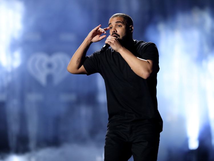 Drake performing in Las Vegas in 2016