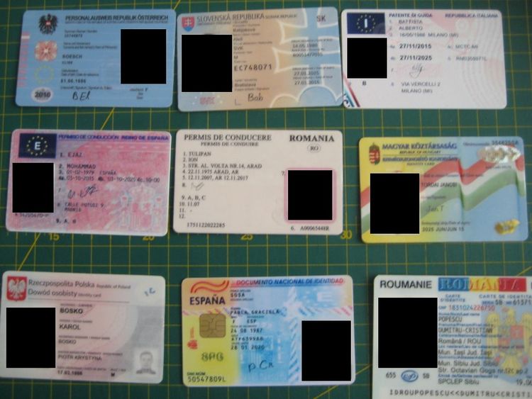 Some of the fake IDs which were made by the scammers