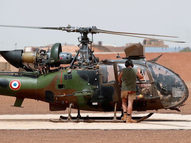 The French military use Gazelle helicopters in Mali. File pic