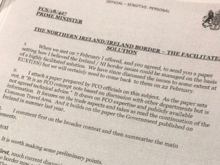 The letter, obtained by Sky News, sent by Boris Johnson to the Prime Minister