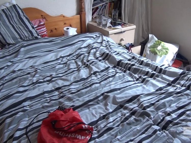 Investigators found Falder's bedroom in a dishevelled state
