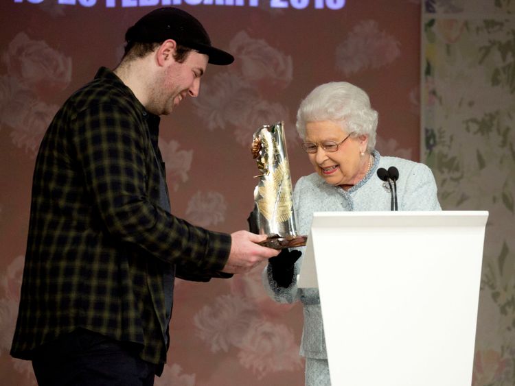 The Queen presented the first Queen Elizabeth II Award for British Design to Richard Quinn