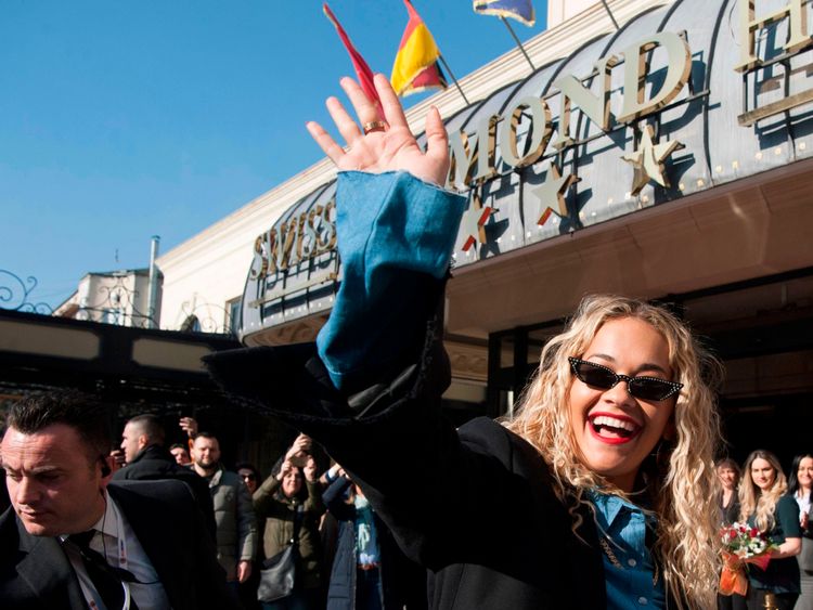 Rita Ora touched down in Kosovo on Saturday