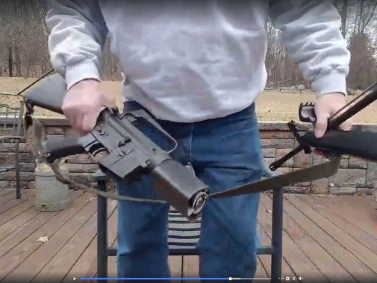 Scott Pappalardo posted a video of himself destroying his AR-15 rifle. Pic: Scott Pappalardo/Facebook