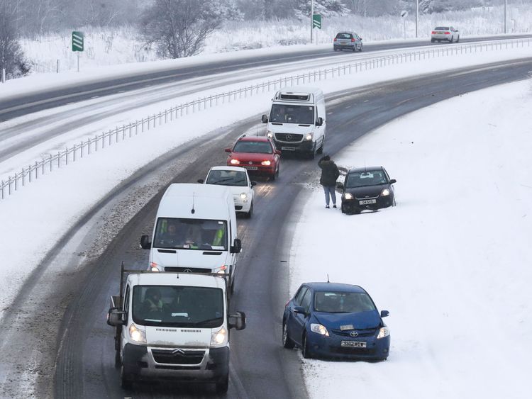 Motorists in Scotland faced disruption last month due to snow last month