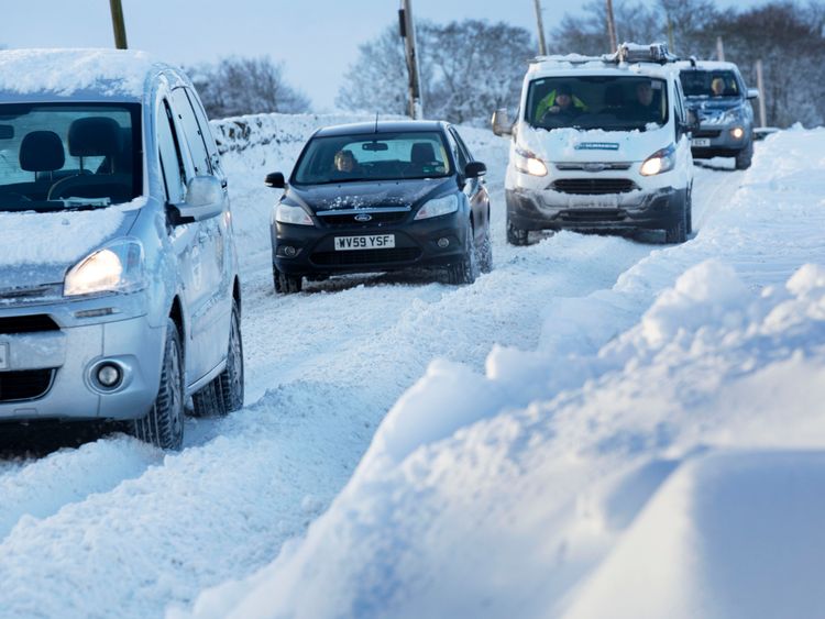 Parts of England are at risk of heavy snow showers