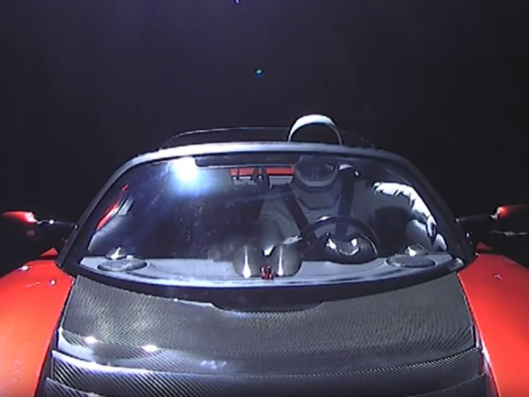 SpaceX livestreamed the cruise through space, manned by 'Starman' the mannequin