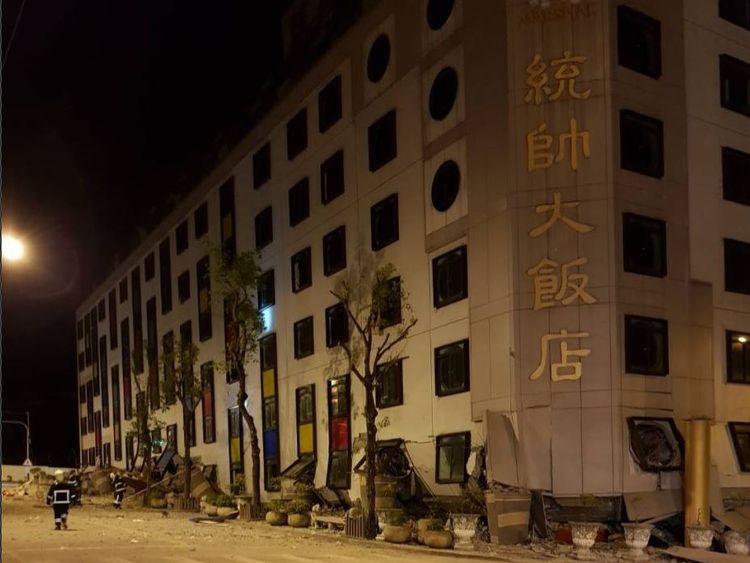 A hotel in Taiwan has collapsed after a 6.4 magnitude earthquake shook a city on the east coast of the island. 